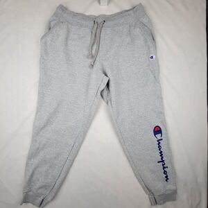 Champion Authentic Athletic Men's Spell out Logo Gray Jogger Sweatpants Size XL